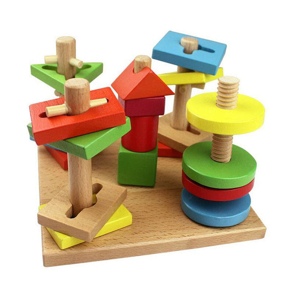 Baby Toys Multi-color Wisdom Plate Wooden Toys Educational Blocks Toy Gift Early Learning